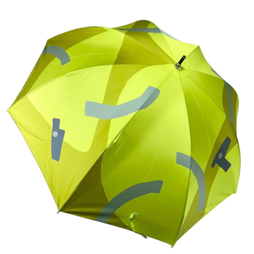 未使用】オッタイピイヌ 雨傘 長傘 バーコードポニー 青 UV加工