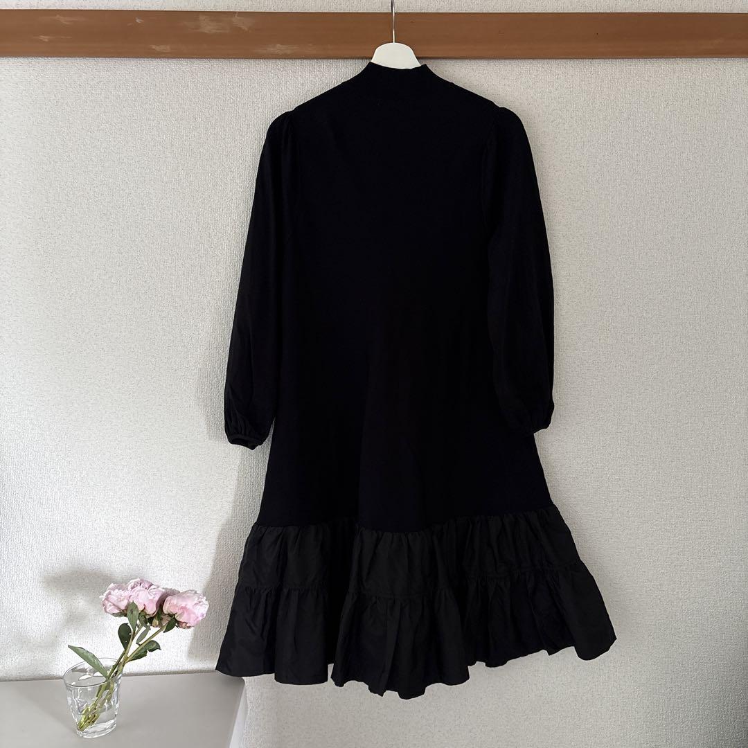 ANAYI ブラック フリルワンピース