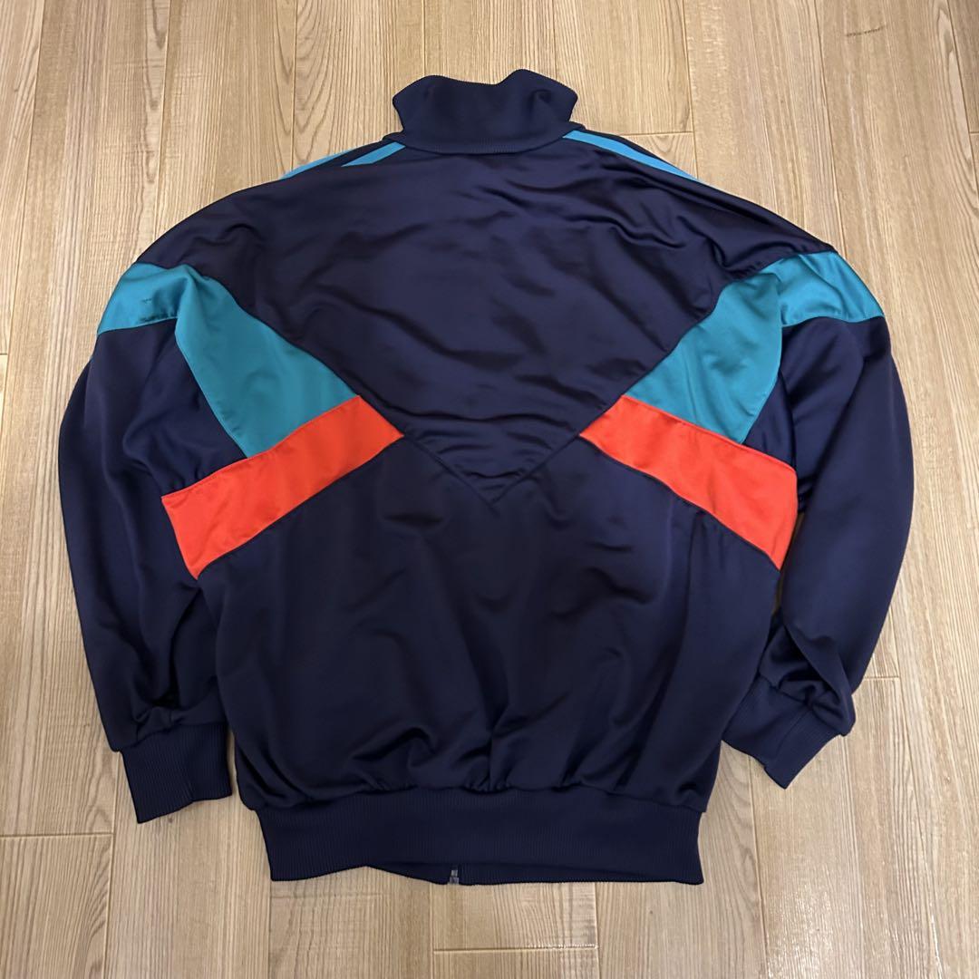 80s adidas トラックジャケット ネイビー/レッド/ターコイズ Ｌ