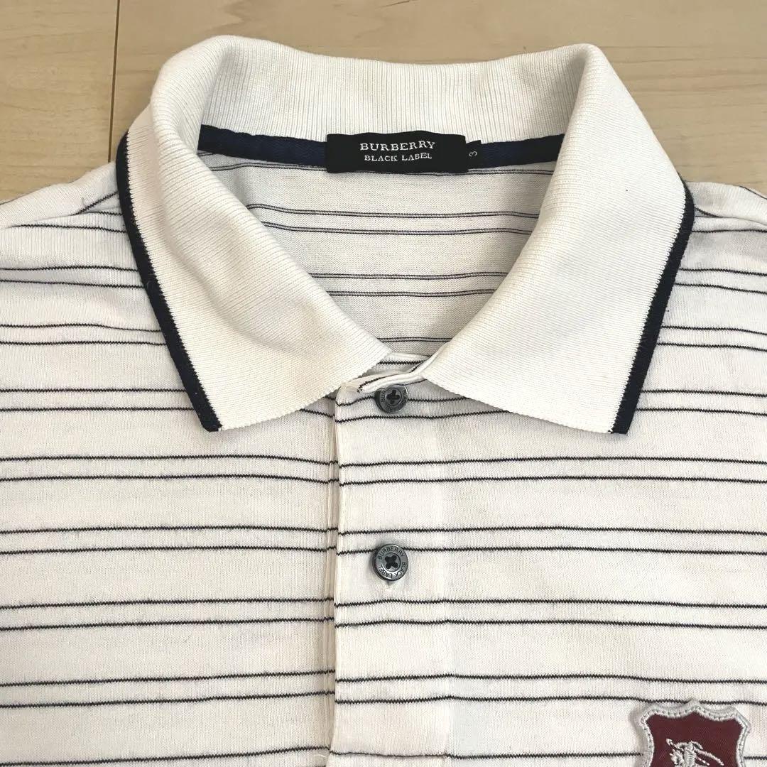 激レア バーバリーブラックレーベル 半袖ボロシャツ BURBERRY BLACK LABEL(バーバリーブラックレーベル) ホース ロゴ