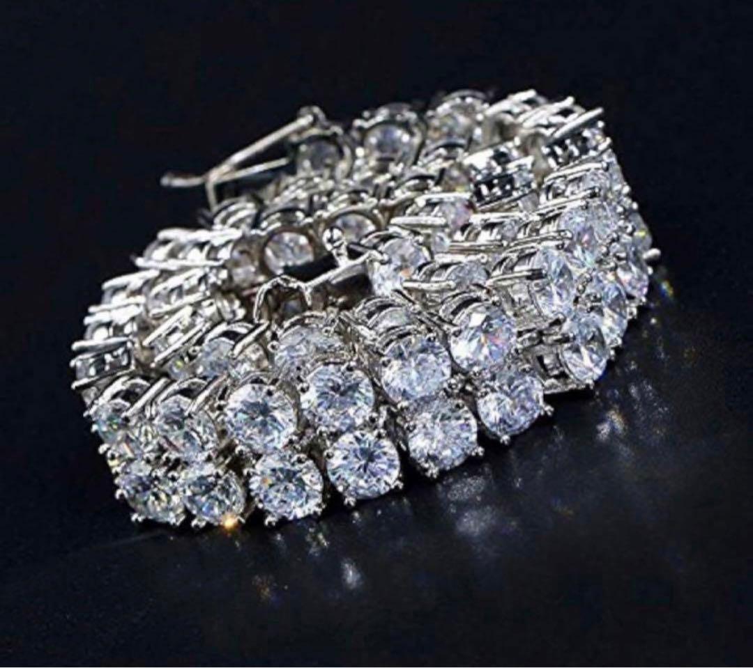 2層モアサナイトブレスレット S925