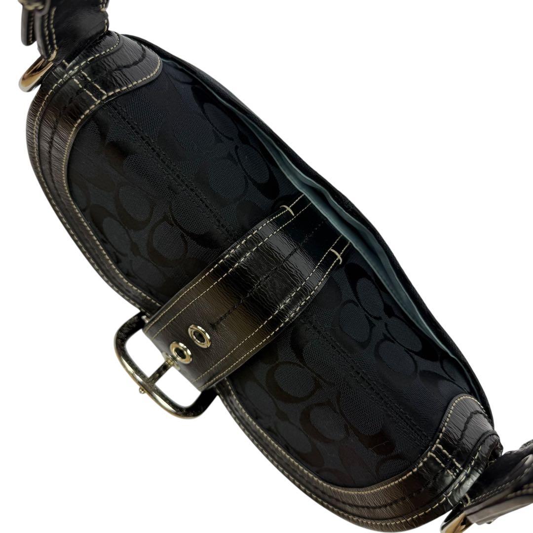 【美品】COACH コーチ ソーホー ワンショルダーバッグ チャーム付き 黒
