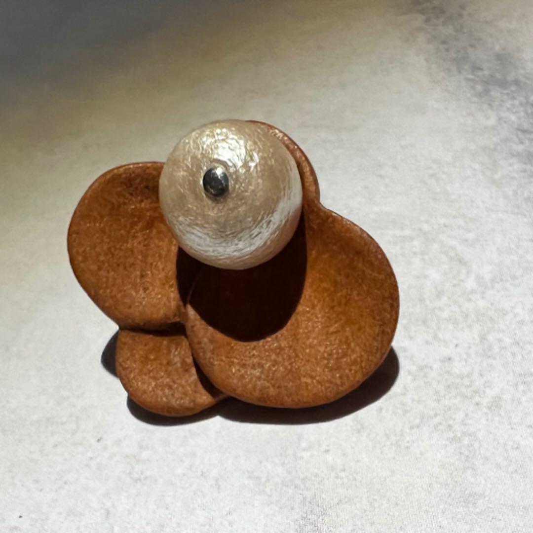 ウッド パール ピアス