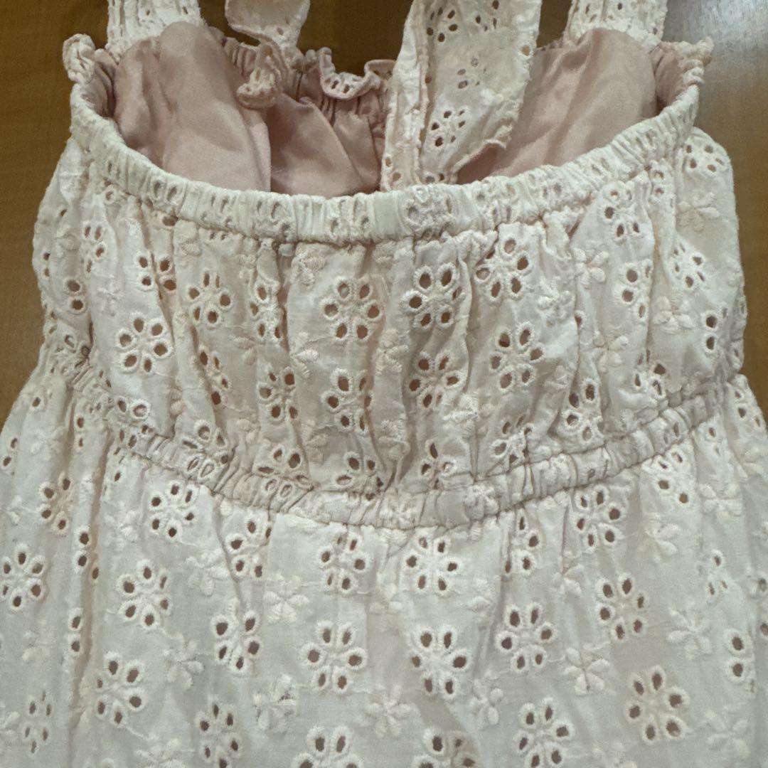 LIZ LISA ホルターネック花柄刺繍コットンワンピース　リボン３連 LIZ LISA ホルターネック花柄刺繍コットンワンピース リボン3連