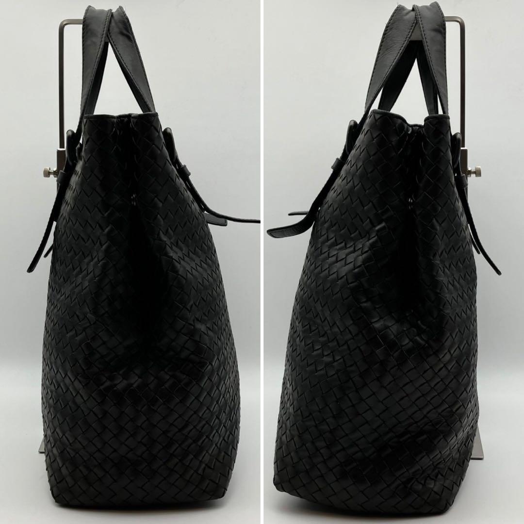 1円　ボッテガヴェネタイントレチャートトートバッグ　ブラック　ユニセックス 美品 ボッテガヴェネタ トートバッグ 肩掛け イントレチャート レザー