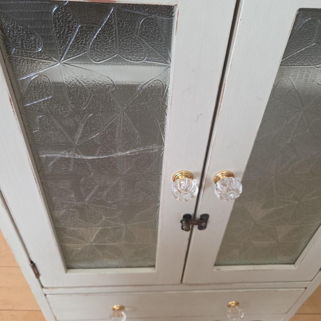 ホワイト木製キャビネット