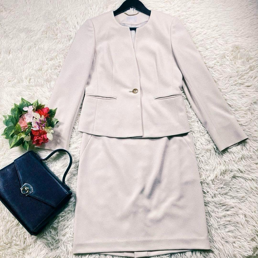 極美品2024SS●自由区　ノーカラージャケットセットアップ　トリアセテート　M