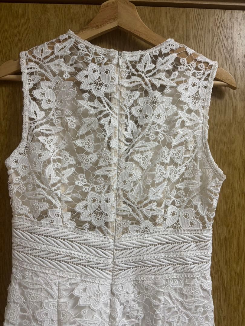 ERUKEIホワイトレースノースリーブドレスM