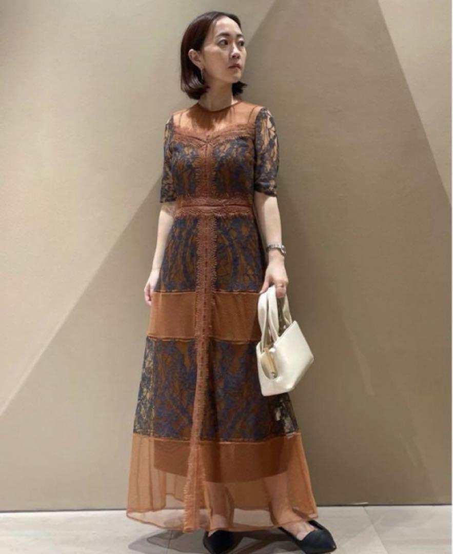 コンビネーションレースドレス ワンピ BRW☆FRAY I.D フレイ コンビネーションレースドレス ワンピ BRW☆FRAY I.D フレイ