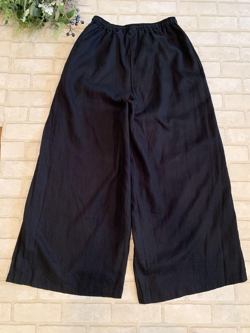 ミディウミ　麻混ワイドパンツ（黒） 新品　未使用