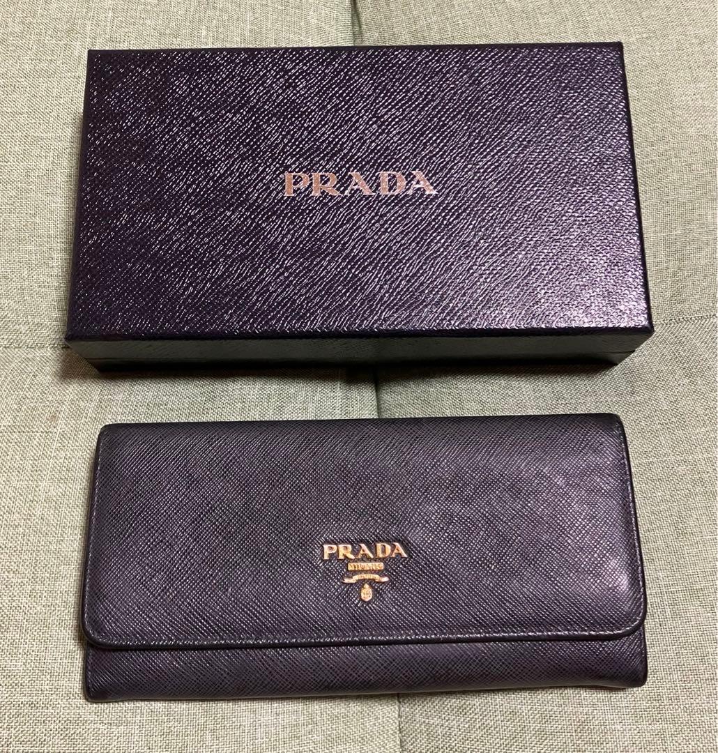 特別 PRADA ブラックレザー 長財布