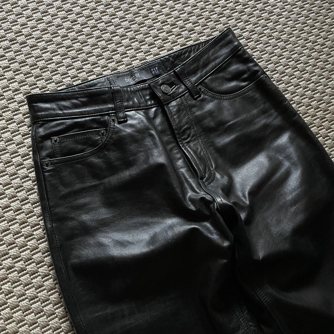 00s OLD GAP ブーツカット レザーパンツ 28×28 レア