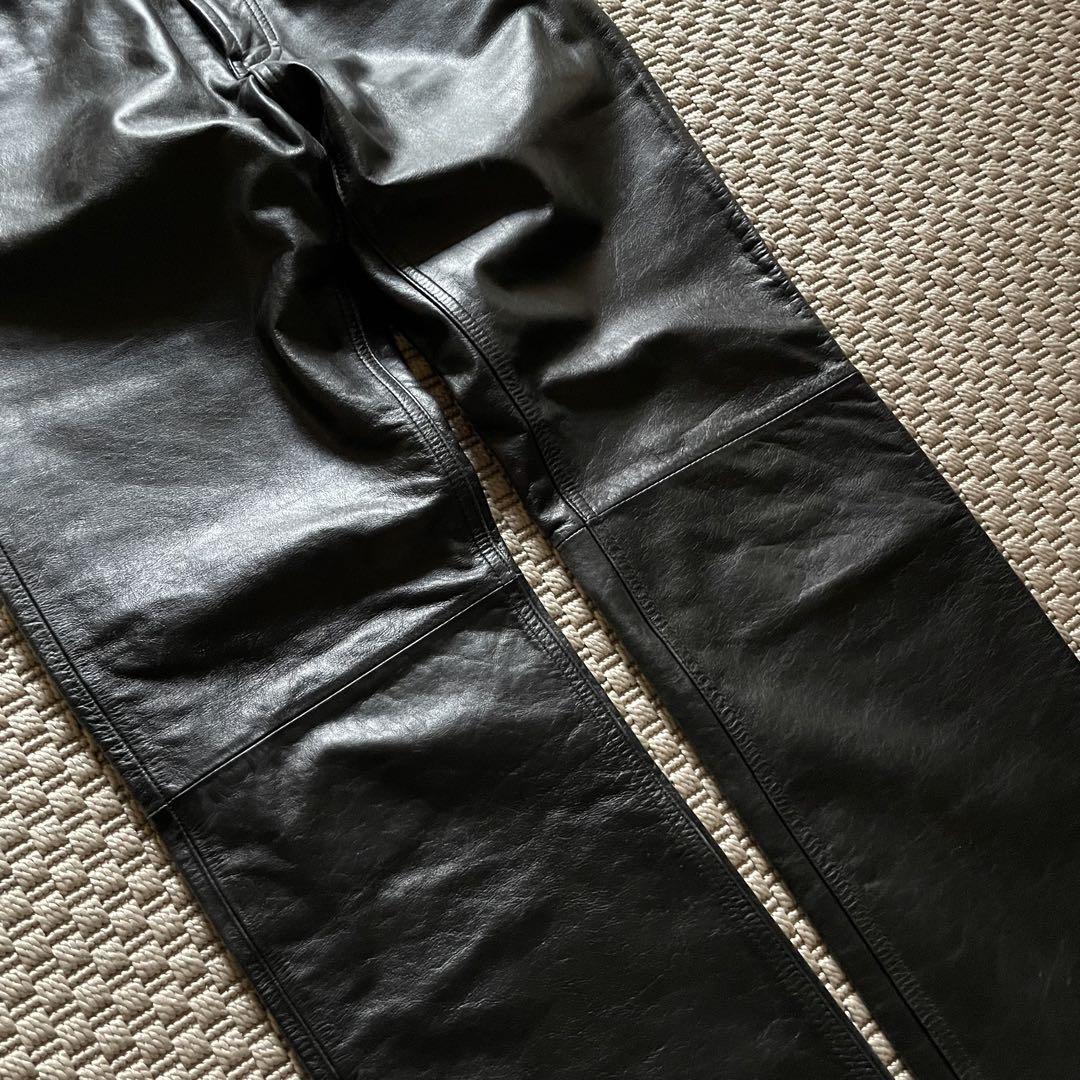 00s OLD GAP ブーツカット レザーパンツ 28×28 レア