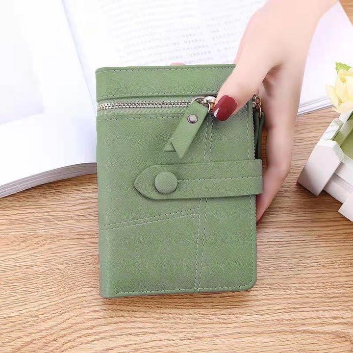 534円 新色追加して再販 三つ折り財布 コンパクト オシャレで可愛い レディース グリーン
