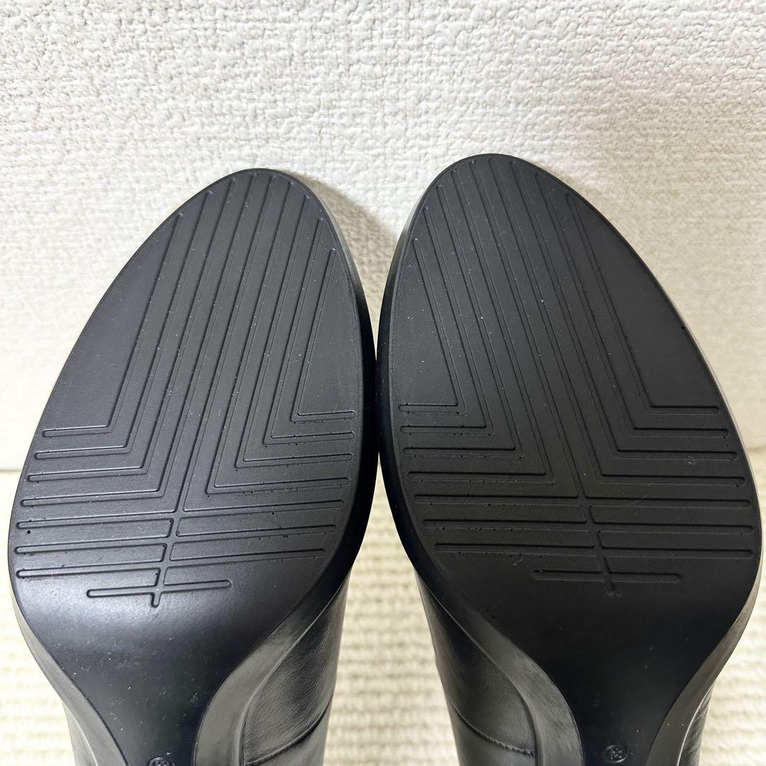 ecco エコー パンプス ブラック レザー 太ヒール アーモンドトゥ 38