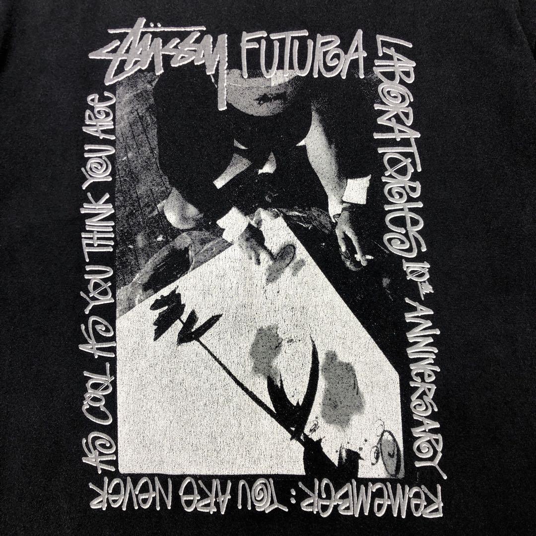 stussy × FUTURA コラボ Tシャツ フェード 黒 L 福岡限定