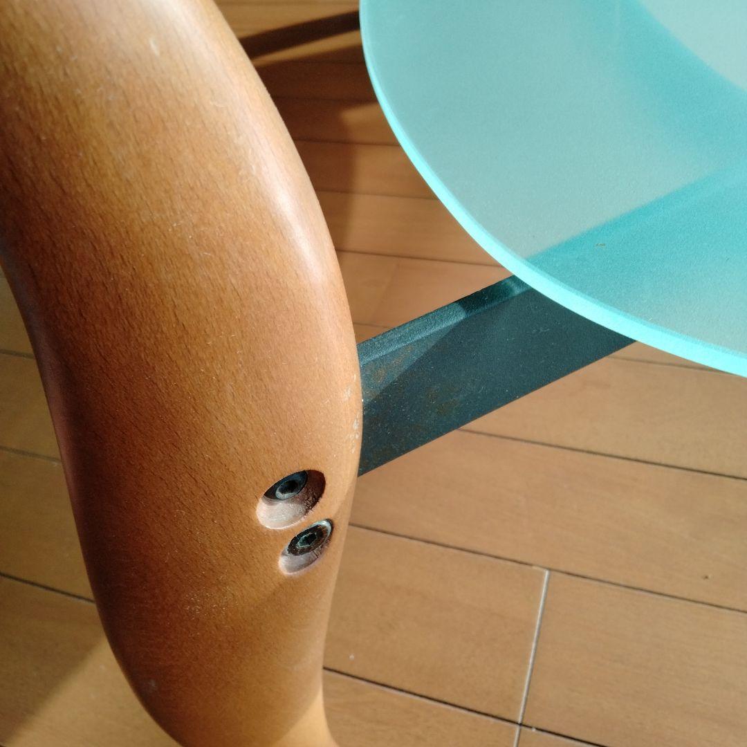 楕円形ガラスセンターテーブル