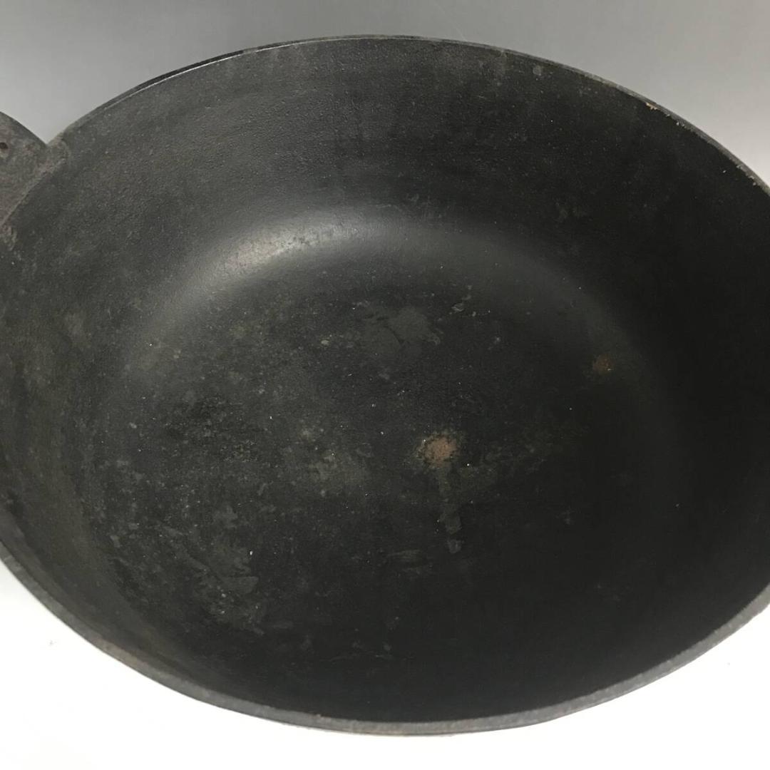 昭和レトロ 鉄器 囲炉裏鍋 五徳付 鉄製 鋳物 鋳鉄 いろり鍋 鉄鍋