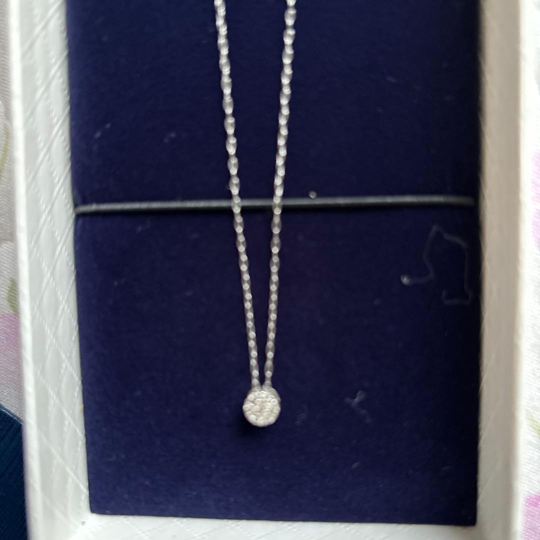 お値下げしました 10金ホワイトゴールドダイヤネックレス
