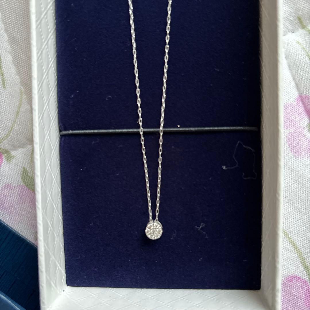 お値下げしました 10金ホワイトゴールドダイヤネックレス