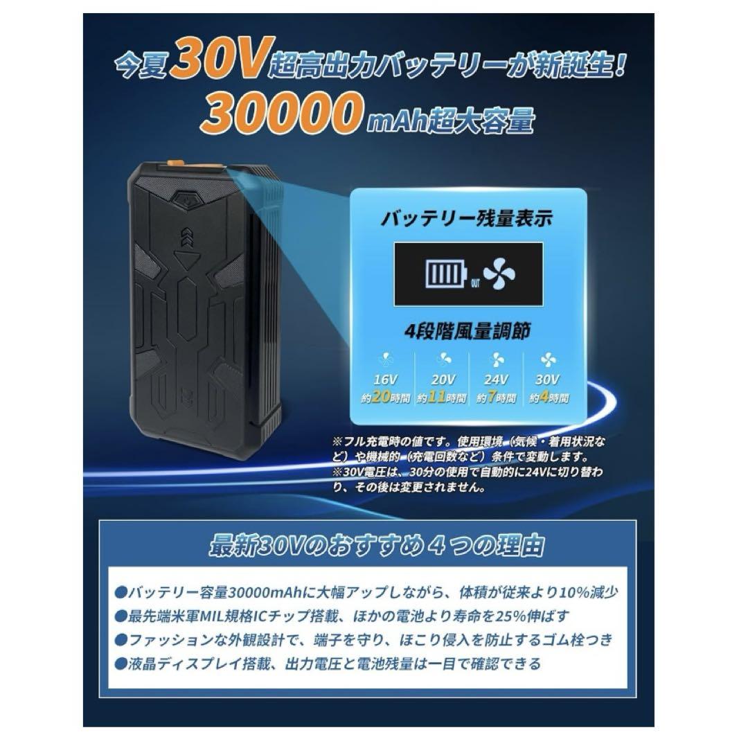 【新品】ファンバッテリーセット 30V 大容量