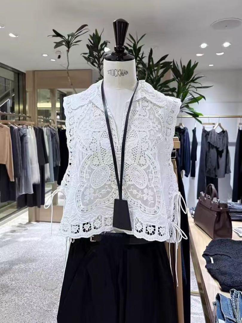 UNITED ARROWS リボン カットジャカード キャミソール