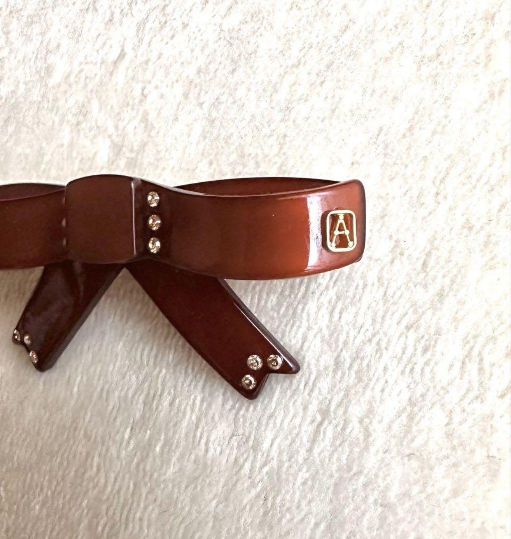 【美品】アレクサンドルドゥパリ⭐︎上品バレッタ⭐︎チョコブラウン⭐︎リボン