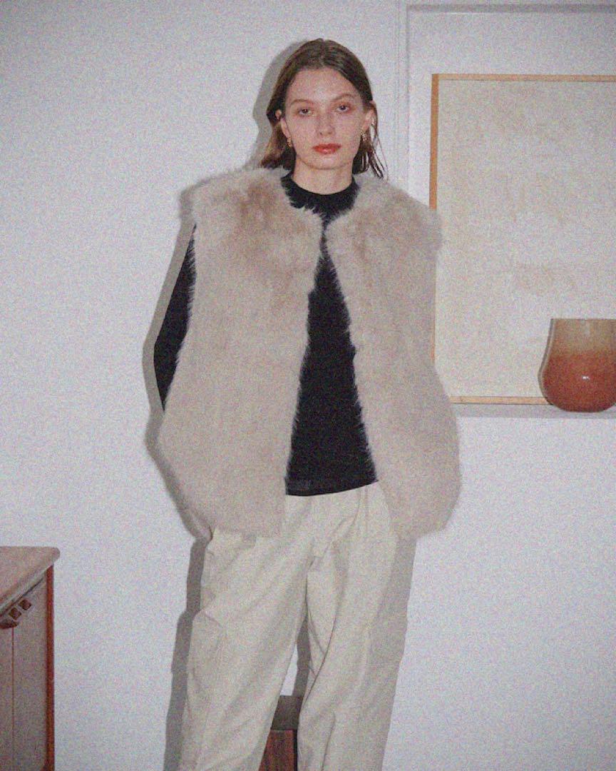 Vegan Fur Knit Vest | Maglia Plus (マリアプラス) official