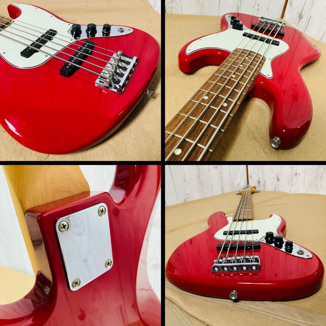 美品 Fender Japan JAZZ BASS 5弦 新品ハードケース付 赤