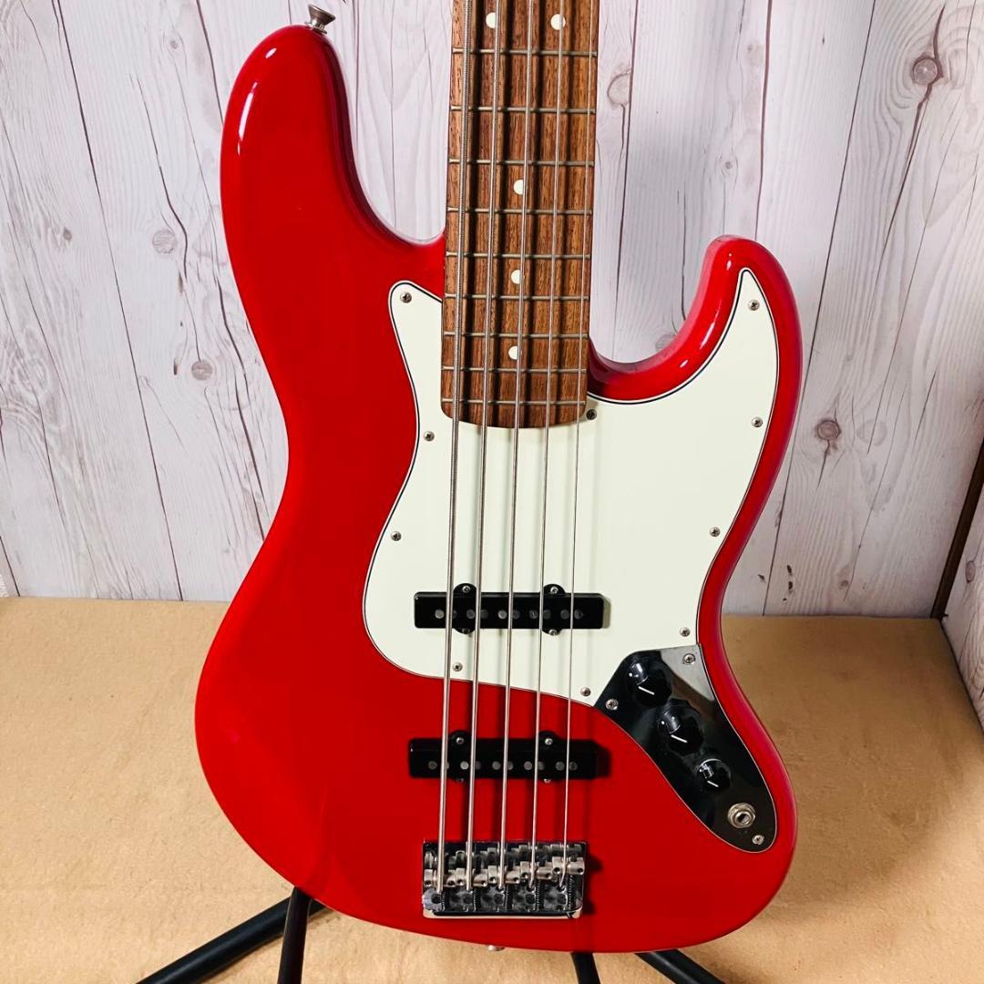 美品 Fender Japan JAZZ BASS 5弦 新品ハードケース付 赤