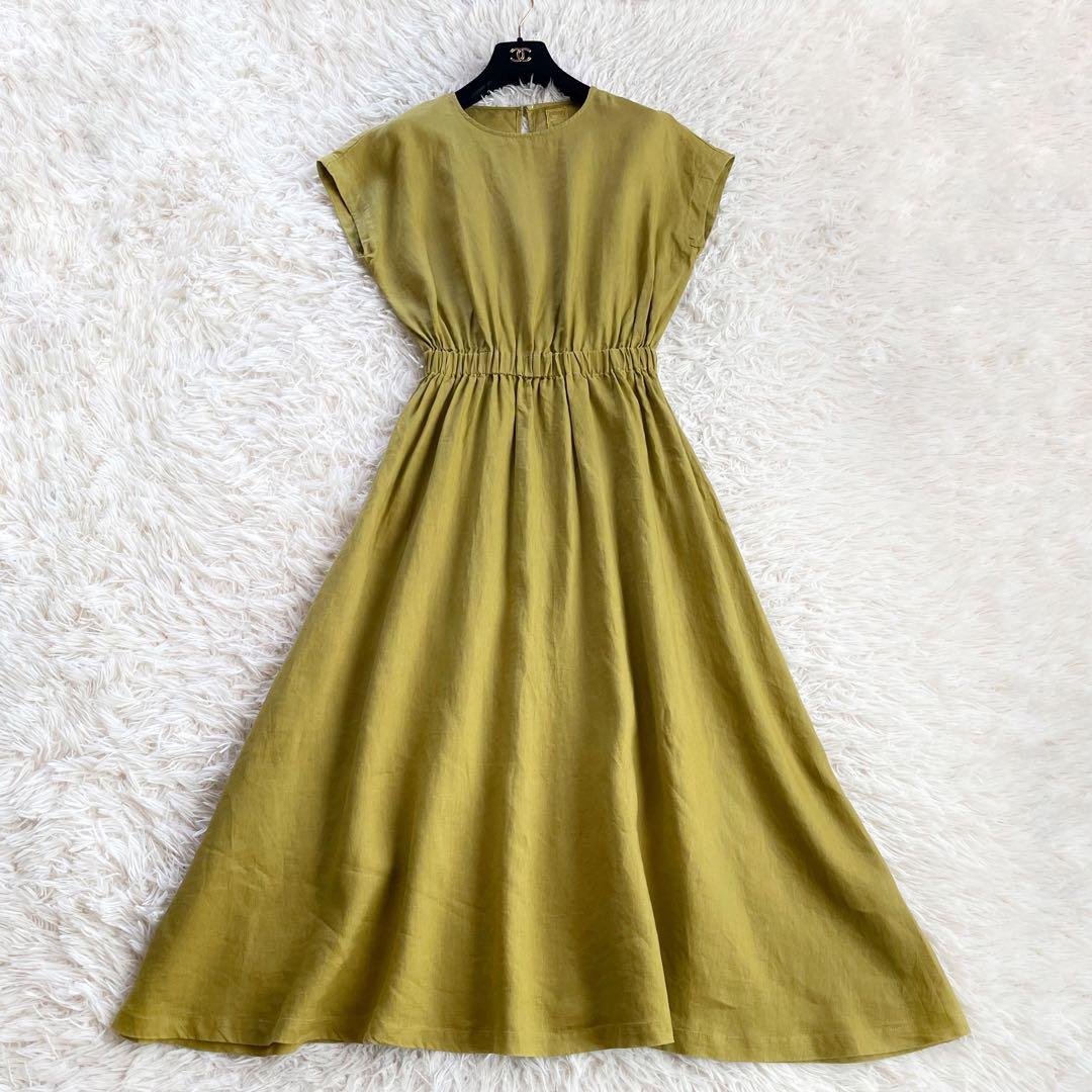 アーバンリサーチドアーズ　リネン　ワンピース　ロングワンピース　ギャザー