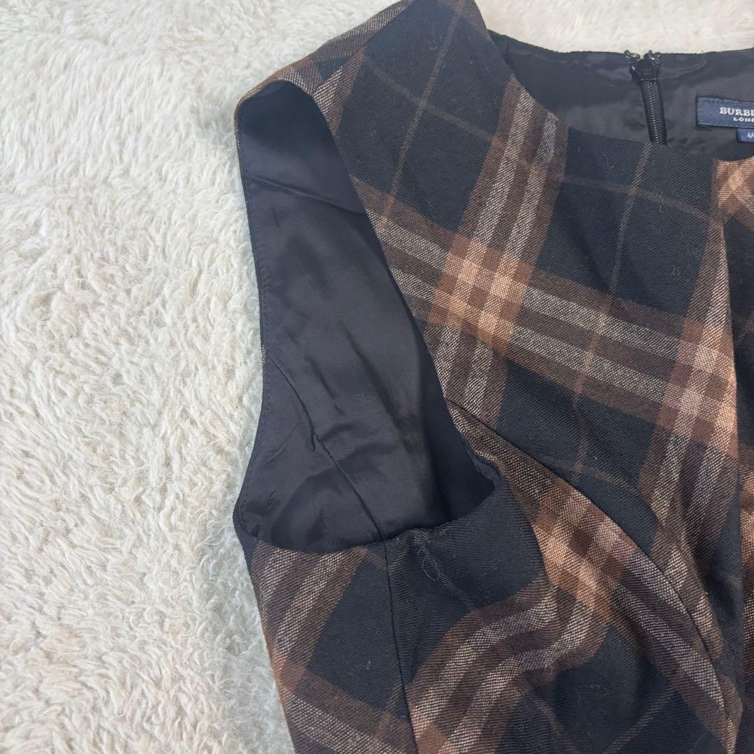 高級 バーバリーロンドン 大きいサイズ ノースリーブ ノバチェック ワンピース