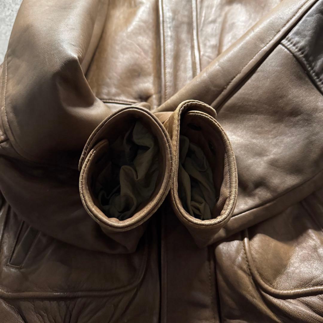 【90s vintage】フライトジャケット A2 L シープスキン 短丈 本革 【90s vintage】フライトジャケット A2 L シープスキン 短丈 本革