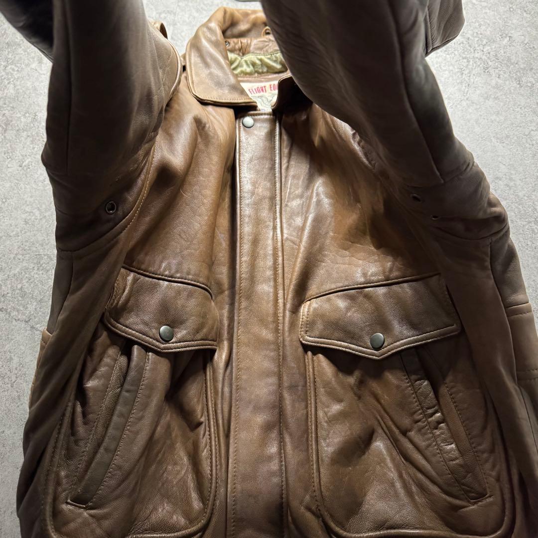 【90s vintage】フライトジャケット A2 L シープスキン 短丈 本革 【90s vintage】フライトジャケット A2 L シープスキン 短丈 本革