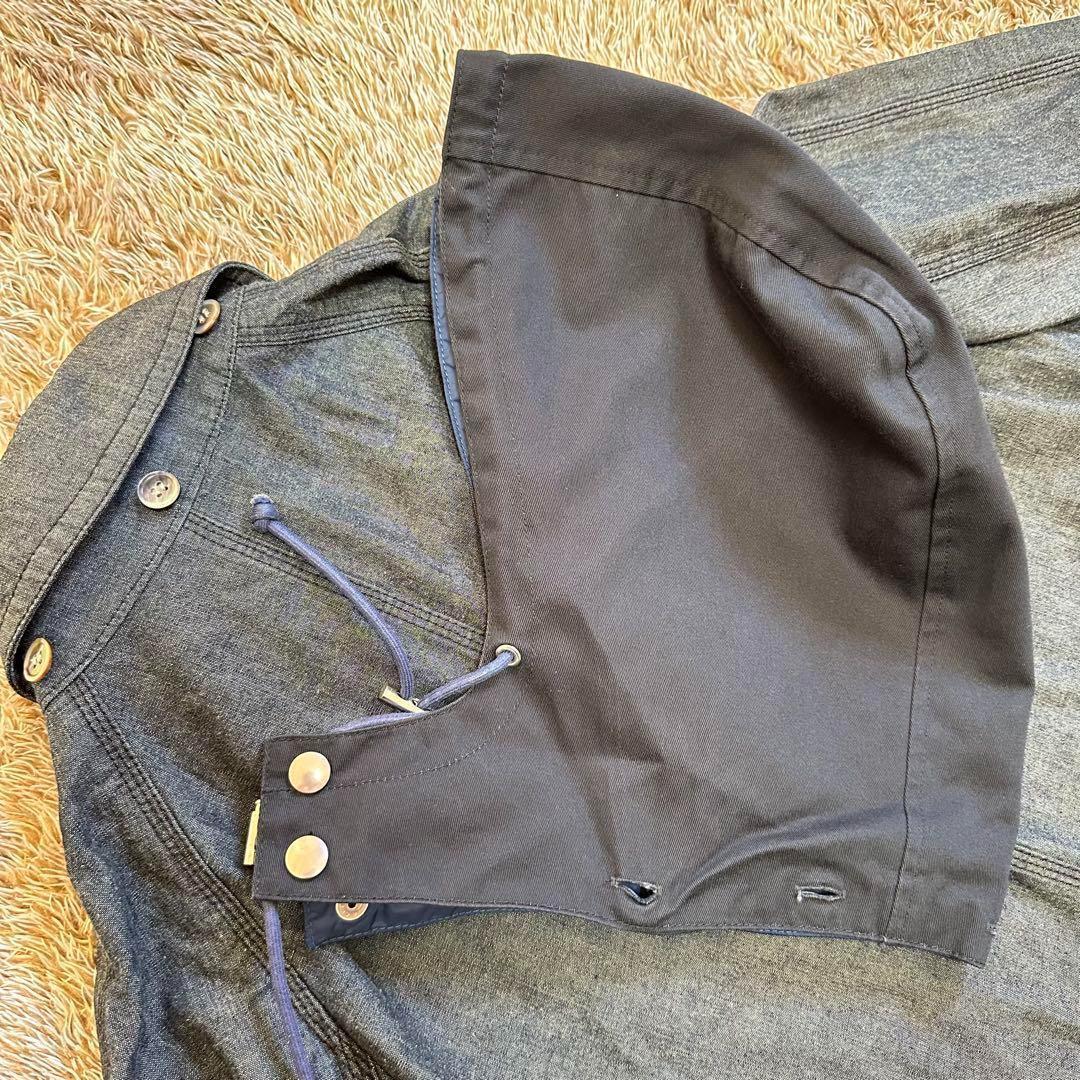 sacai ステンカラーコート デニムコート フード ドッキング メンズ リブ