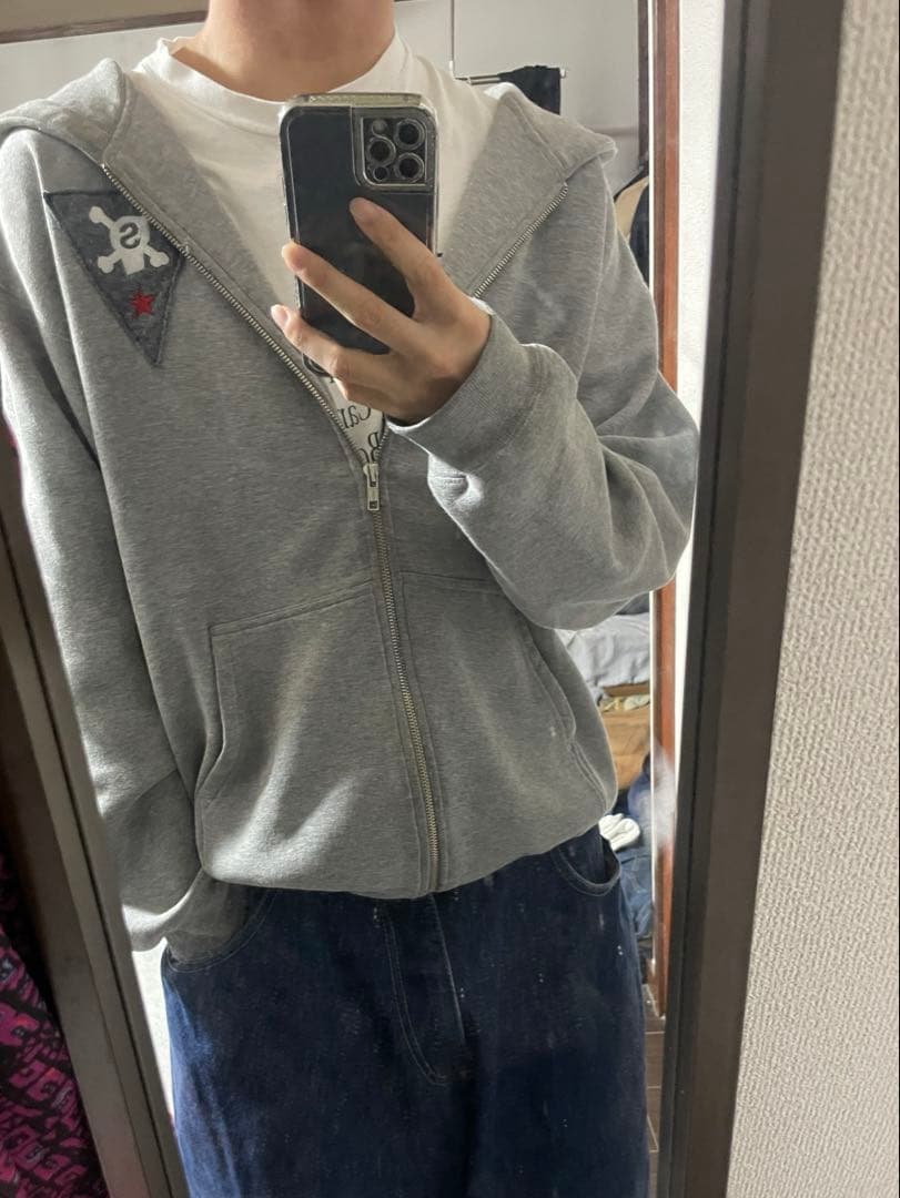 良シルエット90s usa製 old stussy ジップパーカー スカルマーク 良シルエット90s usa製 old stussy ジップパーカー スカルマーク