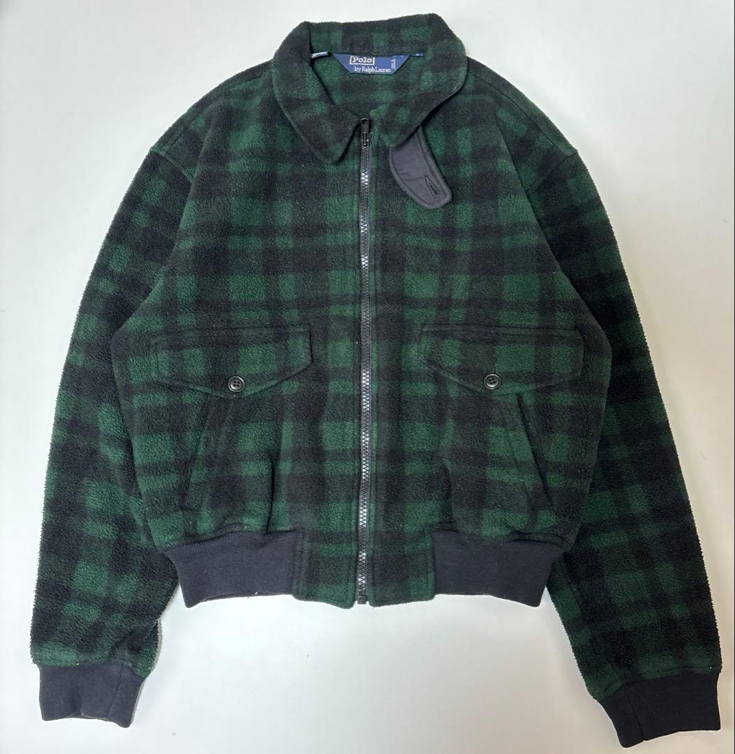 Polo by ralph rauren フリースチェックジャケットM・Polo By Ralph Lauren