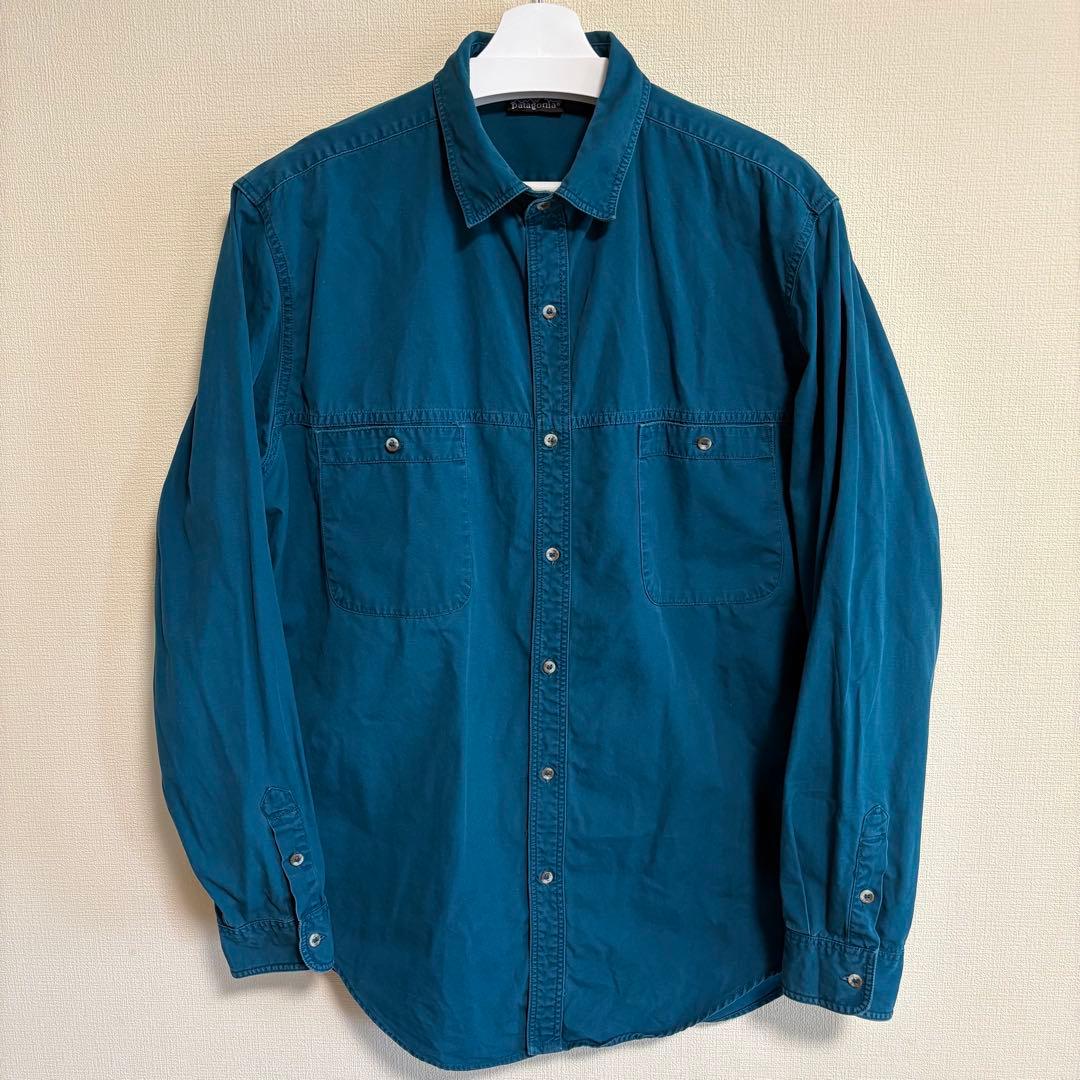 Patagonia 長袖 シャツ ダークグリーン コットン アウトドア