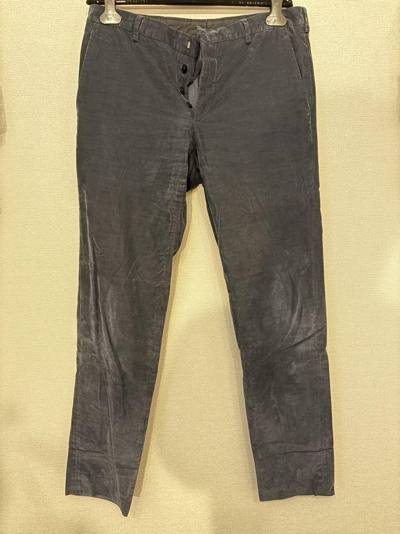 プラダ コーデュロイ スリムフィットパンツ ネイビー 48