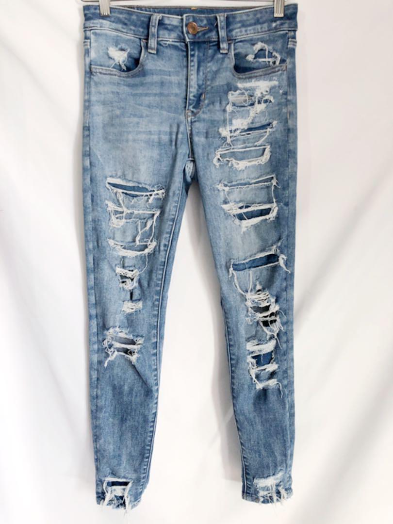 アメリカンイーグル|ダメージリペアジェギング JEGGING VhYyW-m24415240663 us4ショート 大得価低価