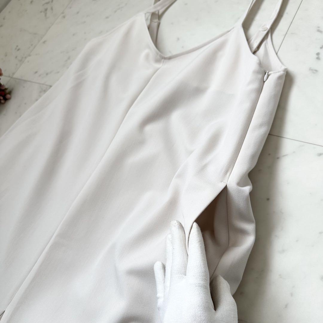 新品❤️YONFA Vパターンドレープドレス アイボリー キャミ