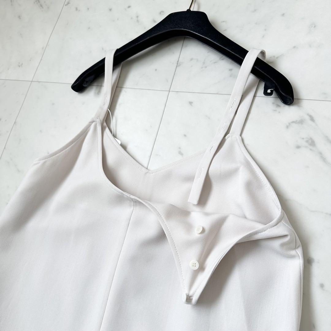 新品❤️YONFA Vパターンドレープドレス アイボリー キャミ