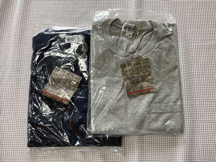 新品　メンズ　Tシャツ　２枚組　Ｌ　紺系　グレー系　エンジニアードガーメンツ