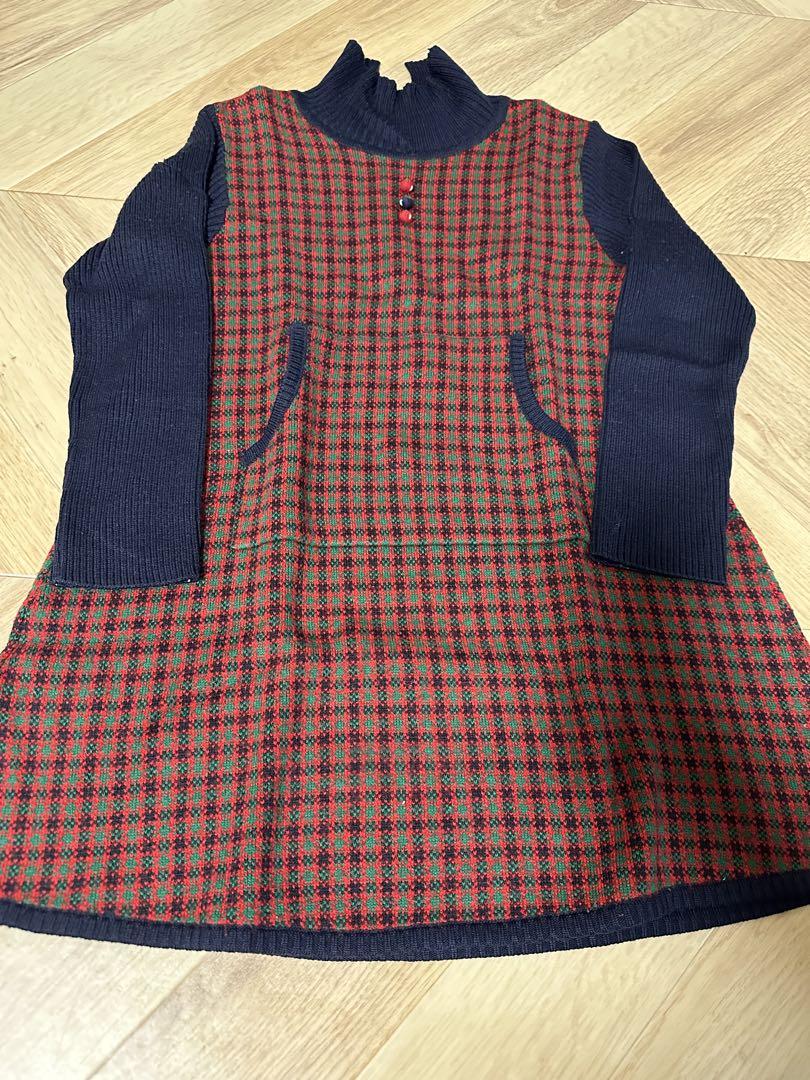 美品★ファミリア★人気　定番チェック　ニットワンピース　120 ワンピース | ファミリア公式サイト