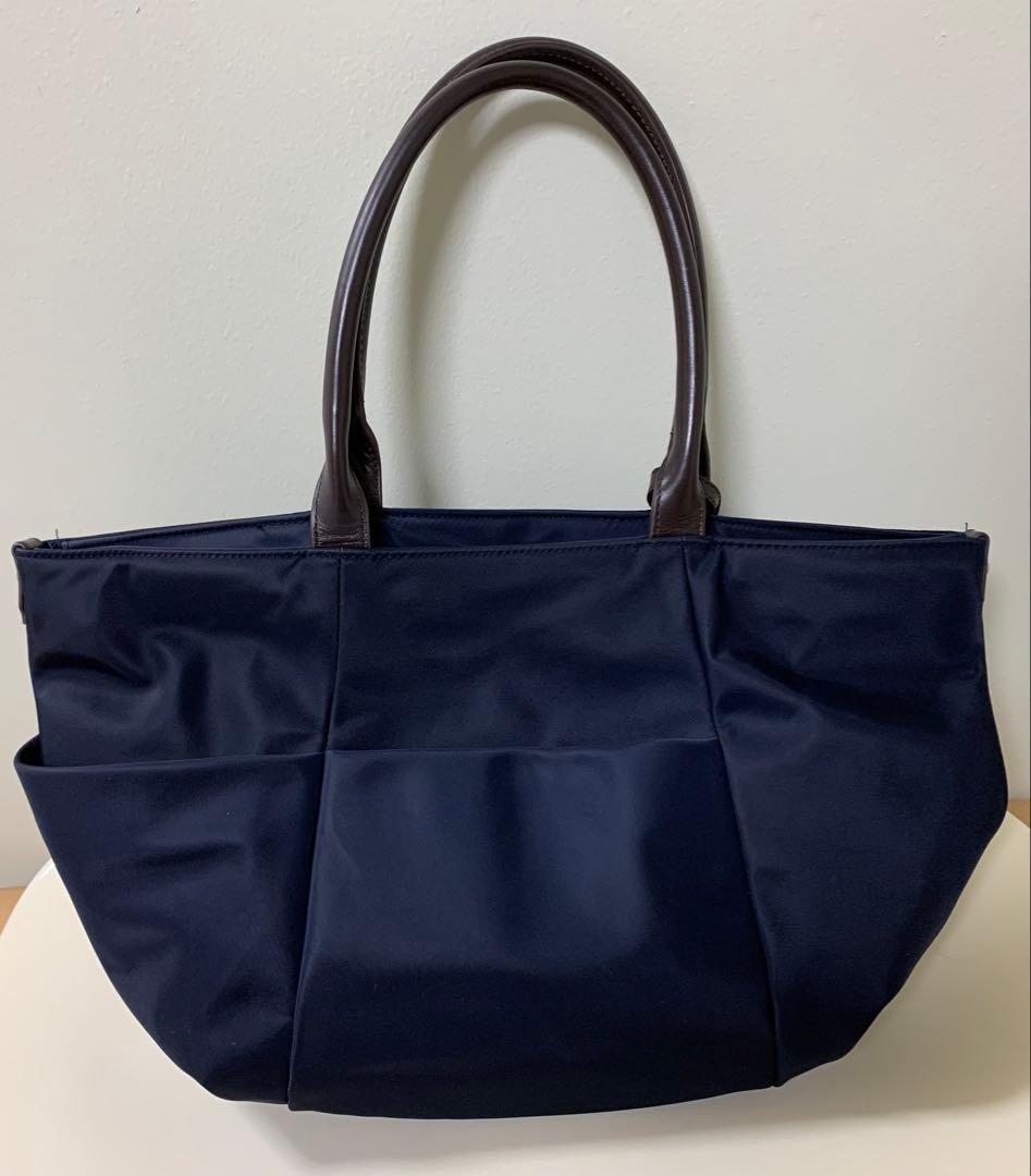 J.PRESS ナイロン トートバッグ ネイビー A4サイズ収納可 撥水 J.PRESS ナイロン トートバッグ ネイビー A4サイズ収納可 撥水