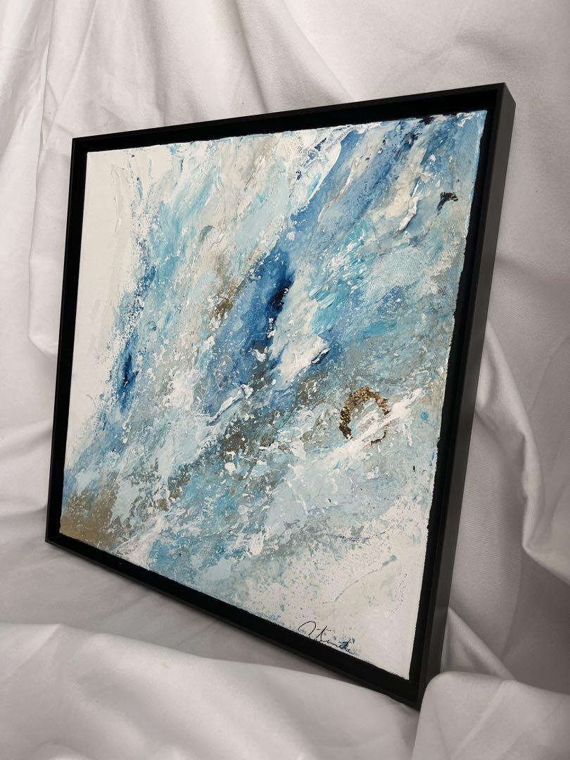 原画/額装済み/和風/禅/絵画/アート/抽象画/モダン/ホテル/青