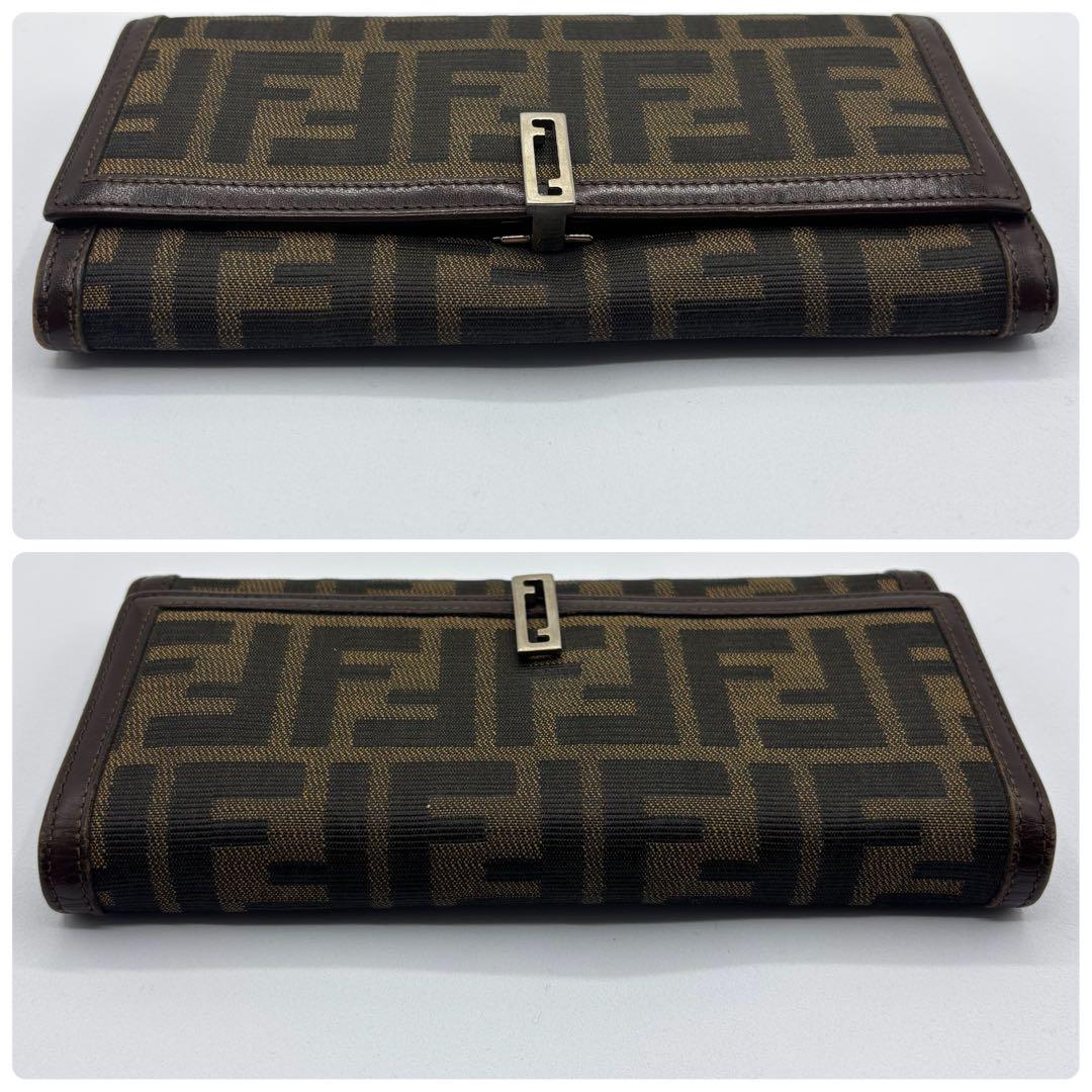FENDI フェンディ　ズッカ柄　長財布　二つ折り財布　FFロゴ　クリップ式