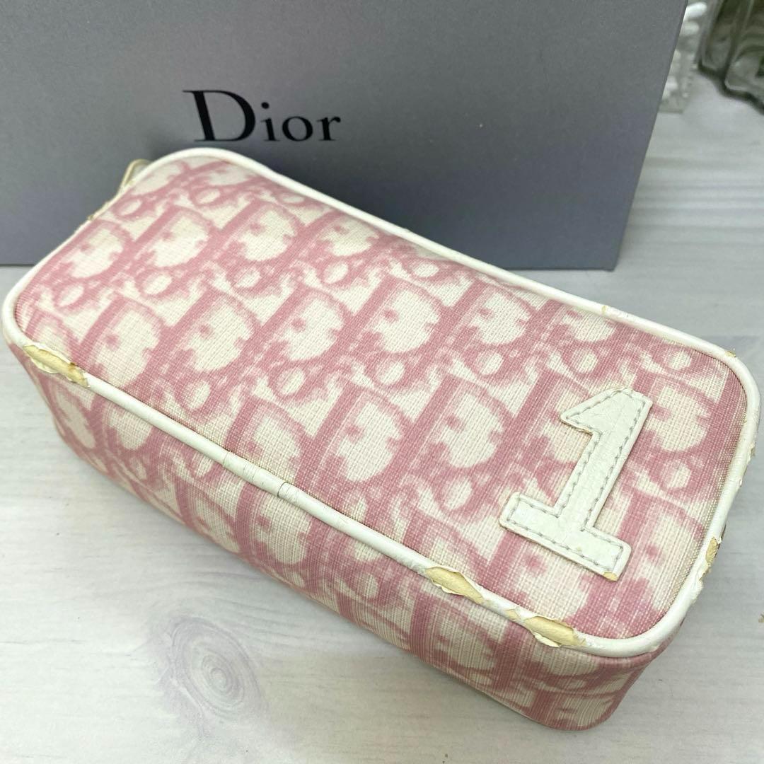 希少✨Dior ディオール ポーチ 小物入れ 総柄 トロッター柄 No.1ピンク