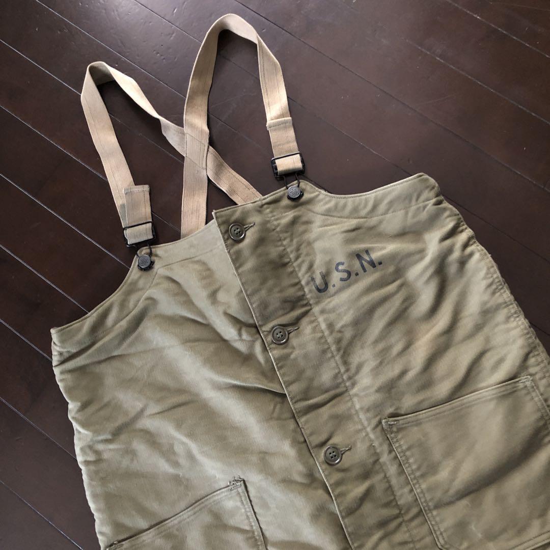 40s USN デッキパンツ N-1 US NAVY オーバーオール ビンテージ