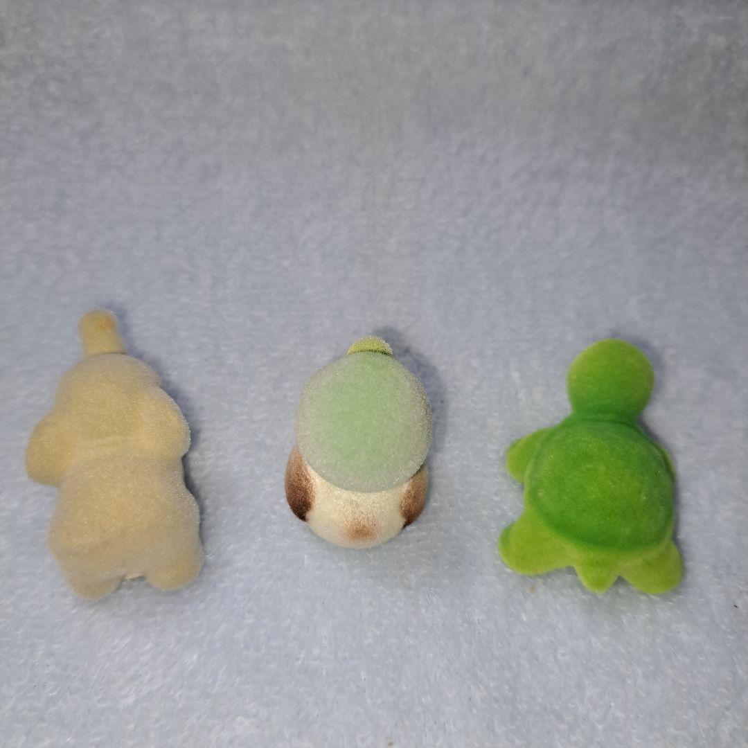 希少センテックス フロッキーの置物 ゾウ、カルガモ、、カメ